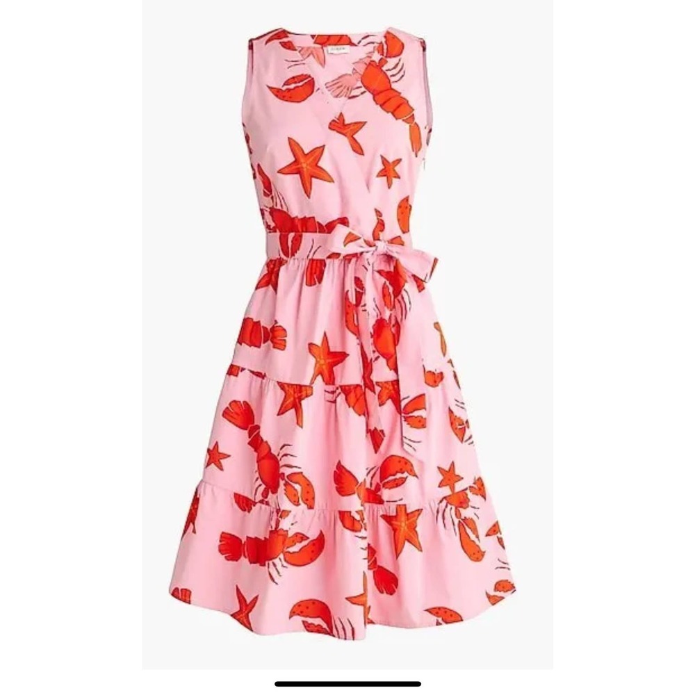J Crew Women's Lobster Star Fish Printed Cotton Mini Dress, NWOT, Size 12